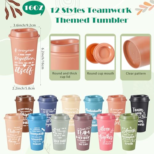 24 Set 96 Pcs Team Appreciation Gifts Bulk Team Thank You Gift Set 16 oz Coffee Cups Thank You Mini Spiral Notebooks Pens Keychains for Staff Teacher (24 Count)