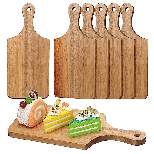 6 Pcs Thicken Cutting Board Bulk Wood Board for Chopping Serving Charcuterie Material for Laser Engraving Mother' Day Wedding Housewarming Gift (6 Count)