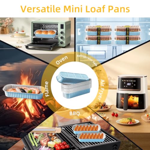 Mini Loaf Pans with Lids and Spoons Sealing Sticker (30 Count)