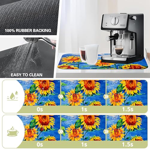 Dish Drying Mat for Kitchen Counter Absorbent Dish Coffee Mat 16"X24"