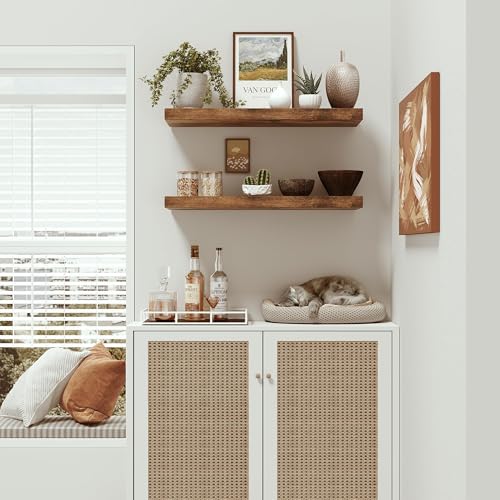 Deep Floating Shelves for Wall 24 inches Set of 2 (2 Count)