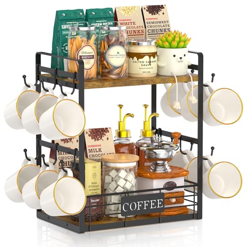 Coffee Mug Cup Holder Tree Bar Station Organizer