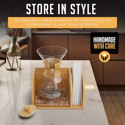 Pour Over Caddy with Lid for Chemex Bodum Cosori Coffee Makers Cork