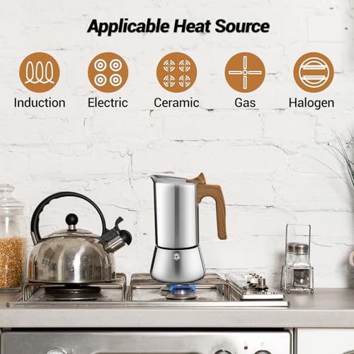 No Coating 12 Cup Moka Pot Thickened 304 Stainless Steel