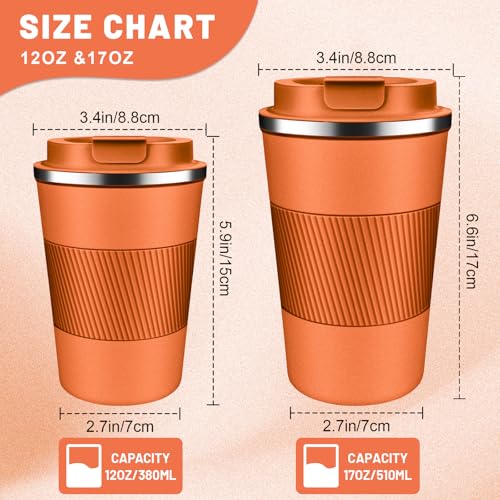 Insulated Coffee Tumblers with Flip Lid 12oz