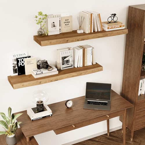 Wood Floating Shelves Live Edge 72” Set of 1
