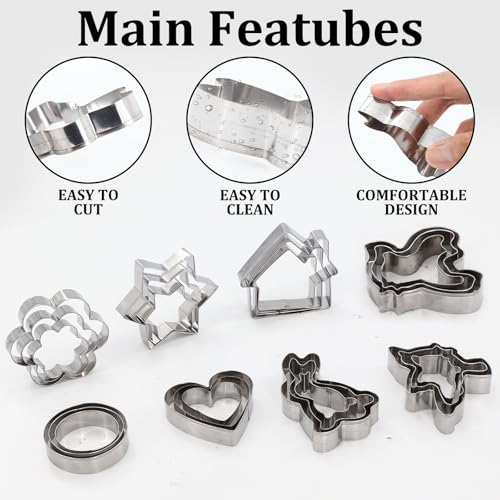 Metal Cookie Cutters Set 24 Pieces