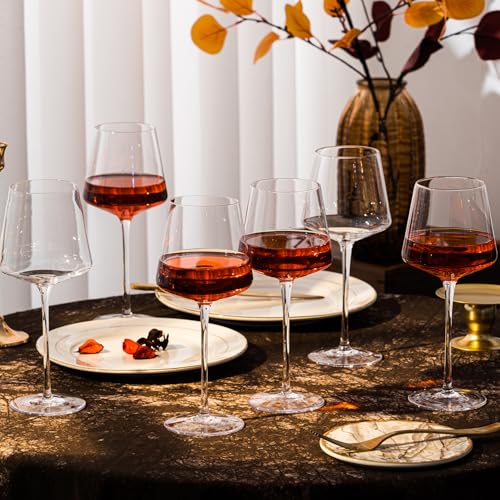 Thin Long Skinny Stem Red Wine Glasses Set of 6 (6 Count)