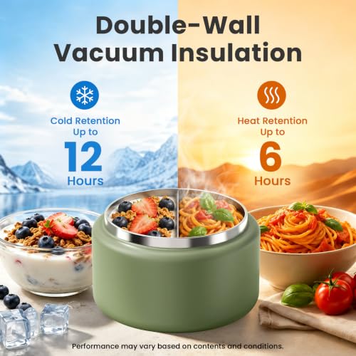 13.5oz Soup Thermo for Hot Food Kids with Buckle Lid Insulated Vacuum Food Jar Wide Mouth Leakproof Stainless Steel Lunch Container