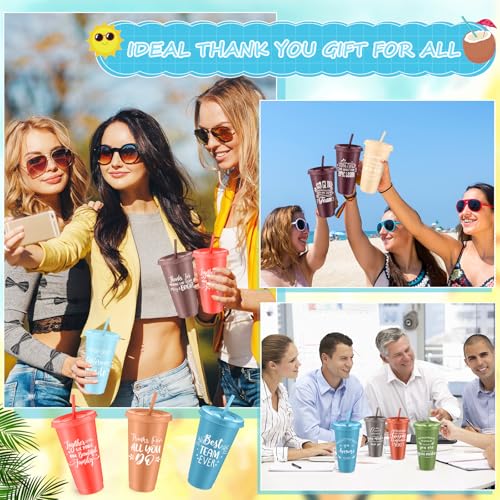 36 Pcs Employee Appreciation Gifts Bulk 24 oz Thank You Tumbler with Lid and Straw Mini Spiral Notebooks and Pens Appreciation Gifts for Team Employee Coworkers Teacher (36 Count)