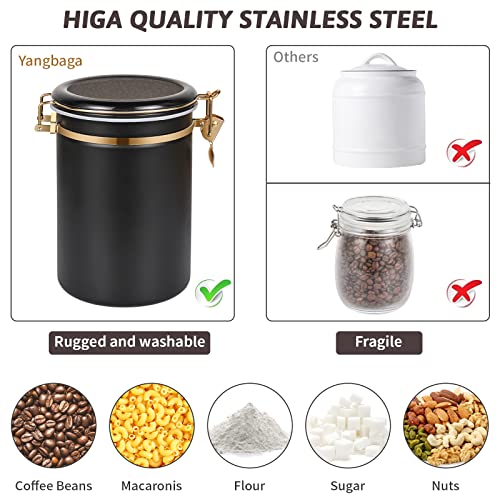2×63OZ Stainless Steel Coffee Container with Shelf and Scoop for Coffee Bar (80 Ounce)
