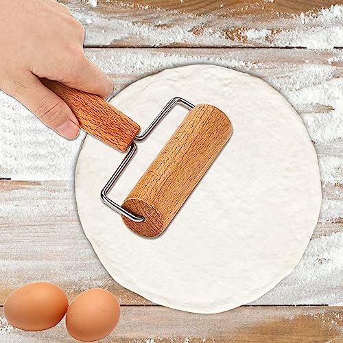 Dough Docker Roller Stainless Steel and Wooden Dough Roller (2 Count)
