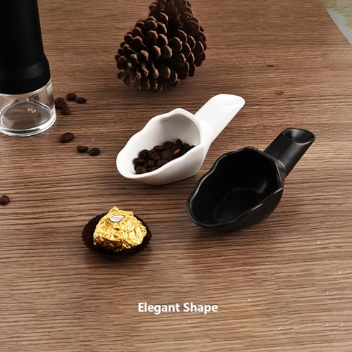 Coffee Bean Measuring Scoop with Funnel Coffee Bean Dosing Cup Ceramic Ground Coffee Spoon For Coffee Tea Sugar Flour