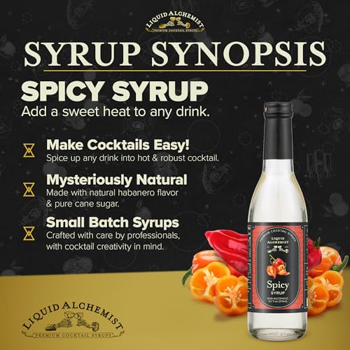 Spicy Habanero Infused Simple Syrup for Cocktails (12.7 Fl Oz)