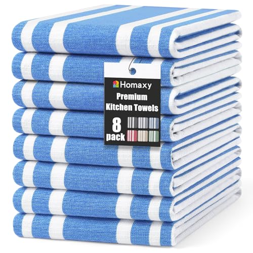 Premium Cotton Stripe Kitchen Towels 8 Pack (8 Count)