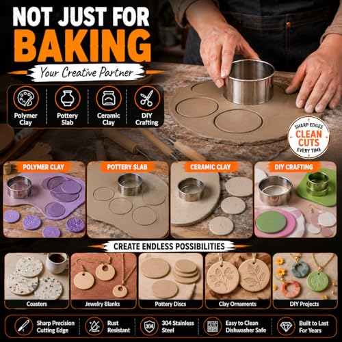 Large Round Cookie Cutter 6 PCS (6 Count)