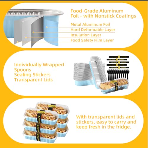 Mini Loaf Pans with Lids and Spoons Sealing Sticker (30 Count)