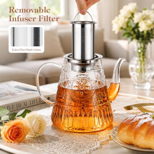 1500ml 52oz Large Glass Teapot