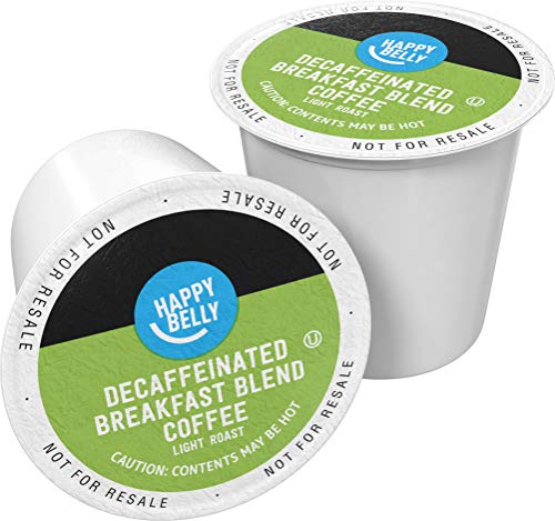 Amazon Brand Happy Belly Decaf Light Roast Coffee Pods (100 Count)