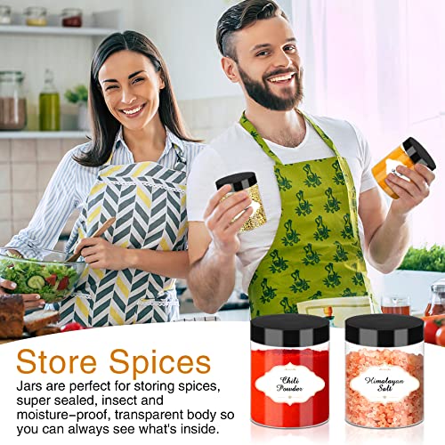 8 OZ Plastic Jars with Lids (48 Count)