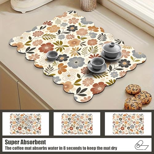 Scalloped Dish Drying Mats for Kitchen Counter