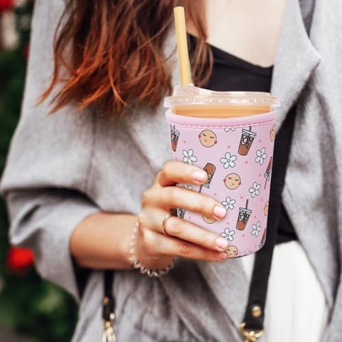 Reusable Insulated Neoprene Iced Coffee Cup Sleeve (3 Count)