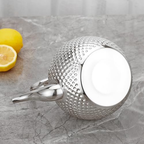 1200ml Teapot with Infuser Stainless Steel Lifting Handle Tea Maker Silver