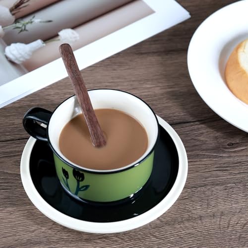 Solid Black Walnut Wood 3Pcs 6" Reusable Coffee Stirrers (3 Count)