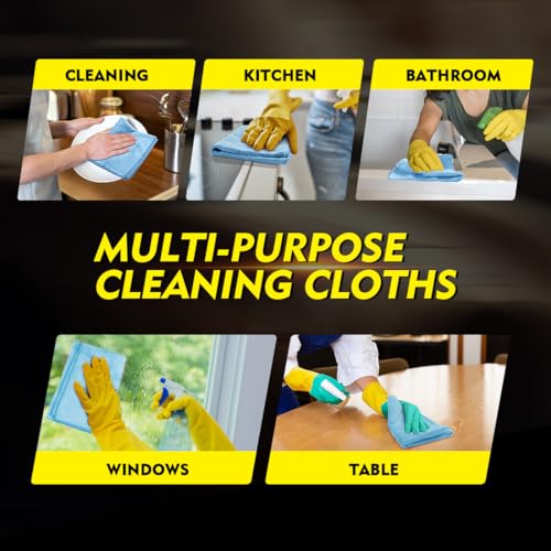 Blue Microfiber Cleaning Cloth 50 Pack (50 Count)