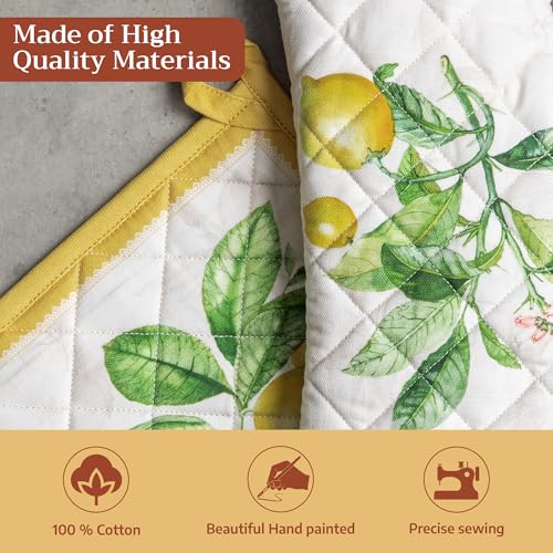 100% Cotton Oven Mitt & Pot Holder Set
