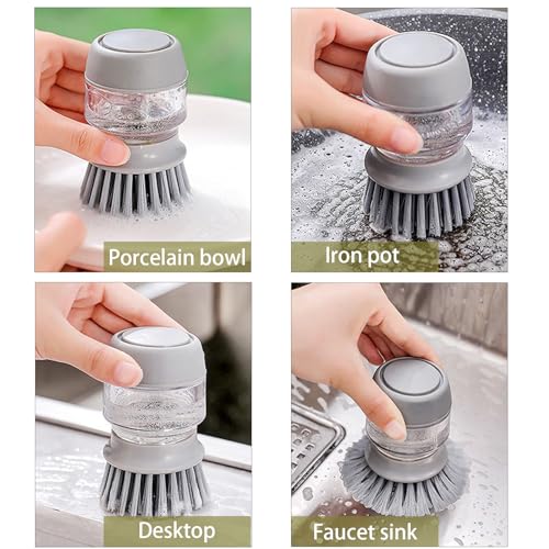 Soap Dispenser Dish Brush Palm Brush Scrub Brush Equipped with Storage Bracket and Drainage Base