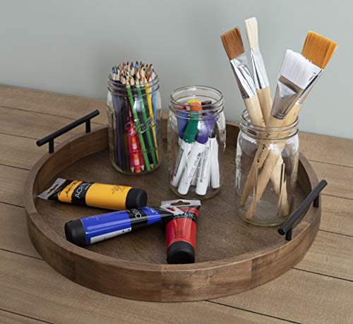 Lipton Modern Round Wood Decorative Tray