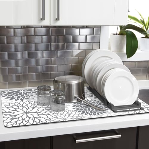 2PCS 17" x 32" Dish Drying Mat & 24" x 5.5" Sink Splash Guard (2 Count)