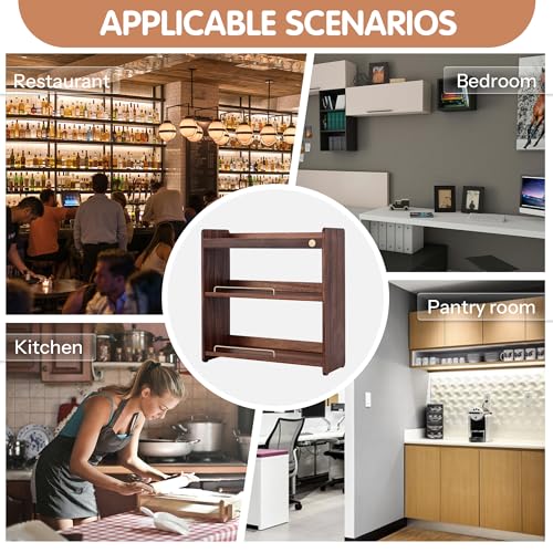 Coffee Mug Holder Wooden Cup Rack Mug Display Shelf Coffee Cup Holder for Countertop with 3 Tier Wood Coffee Mugs Holder for Kitchen Coffee Cup Storage