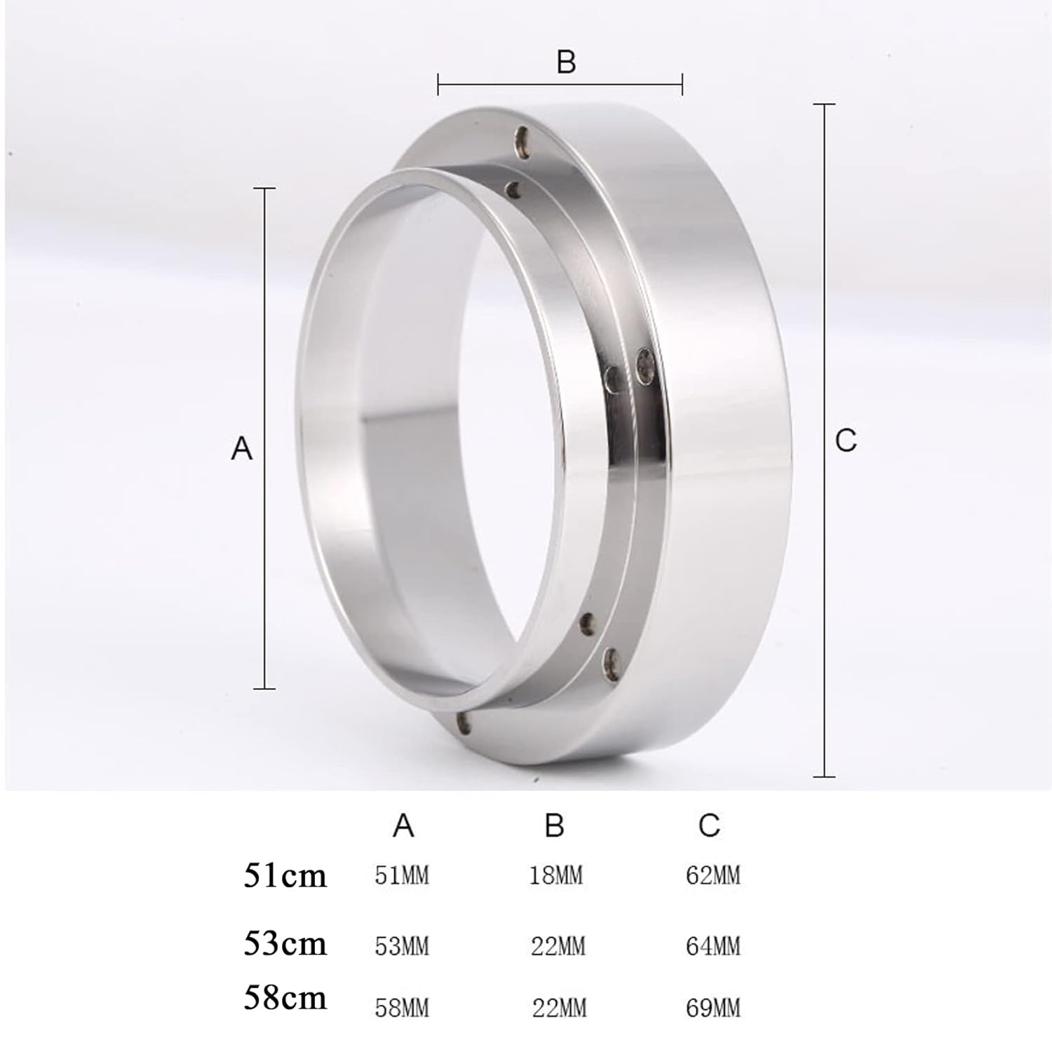 Espresso Dosing Funnel Precision Aluminum Alloy Coffee Dosing Ring Accessories Set for Portafilter Hands-Free (58mm)
