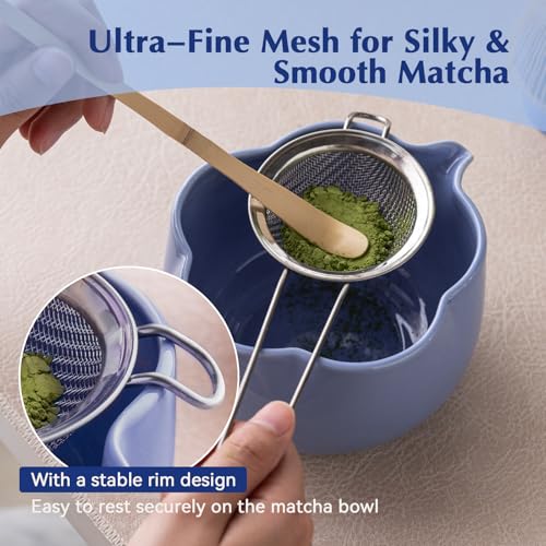 Matcha Set 8Pcs Floral Ceramic Matcha Kit with Matcha Whisk