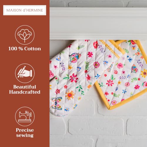 100% Cotton Oven Mitt & Pot Holder Set