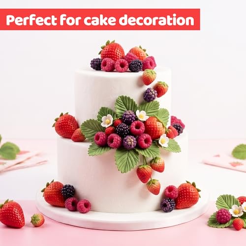 5 Packs Strawberry Mold Strawberry Chocolate Mold Fruit Silicone Molds Fondant Molds for Cake Decorations