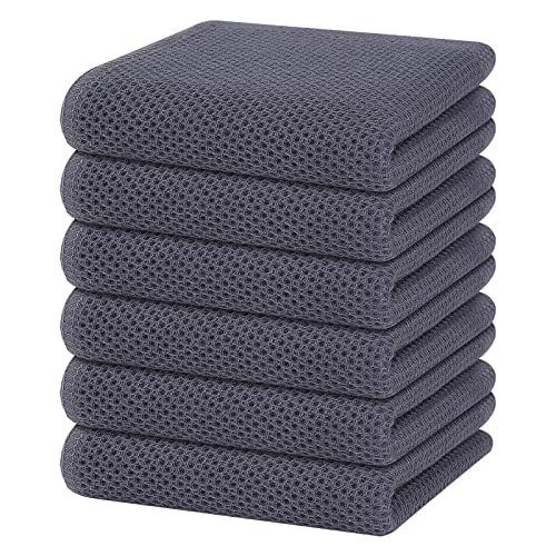 100% Cotton Waffle Weave Kitchen Dish Towels 6 (6 Count)
