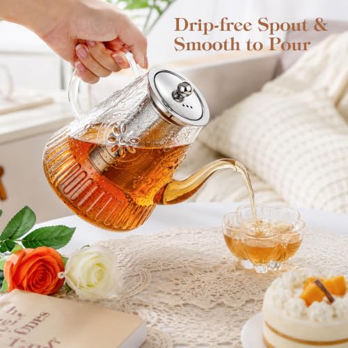 1500ml 52oz Large Glass Teapot
