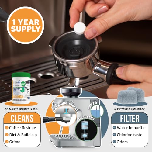 Breville Compatible Cleaning Tablets and Water Filter (58 Count)