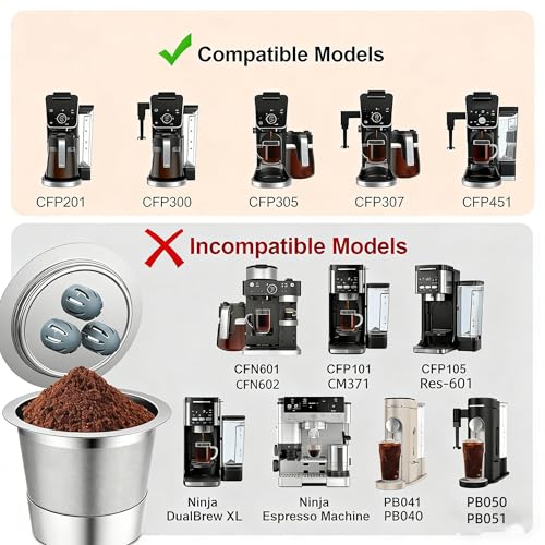 Reusable K Cups Compatible with Ninja Coffee Maker (4 Count)