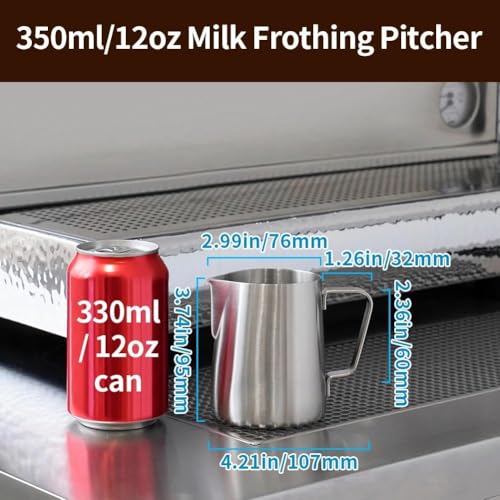 12oz Milk Frothing Pitcher Stainless Steel Espresso Steaming Jug