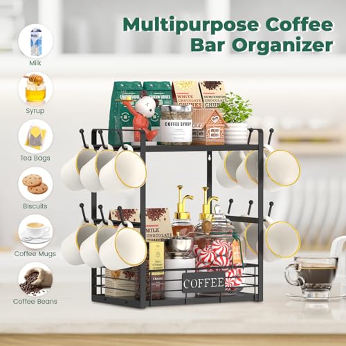 Coffee Mug Cup Holder Tree Bar Station Organizer
