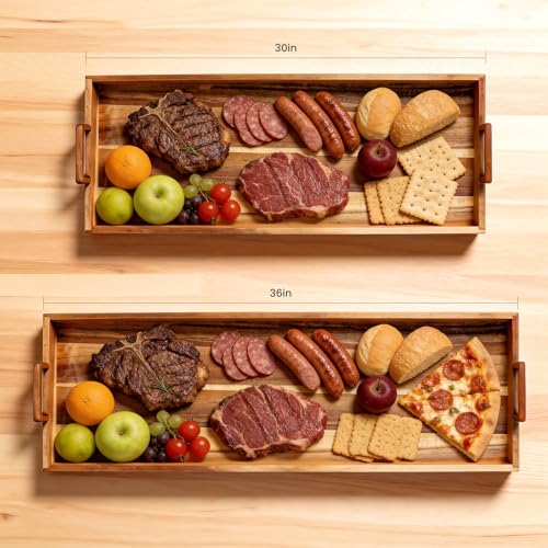 Large Charcuterie Board 30x12 Inch with Cheese Knife Set Acacia Wood
