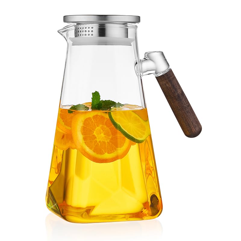 2L Glass Pitcher with Lid and Spout