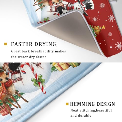 Christmas Snowman Dish Drying Mat for Kitchen Counter