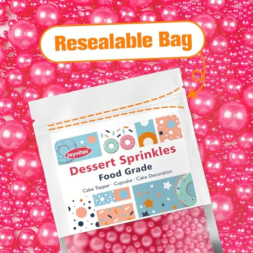 Deep Pink Pearl Sprinkles for Cake Decorating (5.29 Ounce)