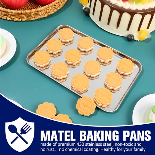 12 Pcs Stainless Steel Baking Sheet Cookie Pans (12 Count)