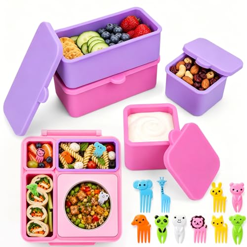 4 Pack Silicone Lunch Containers Compatible with OmieBox